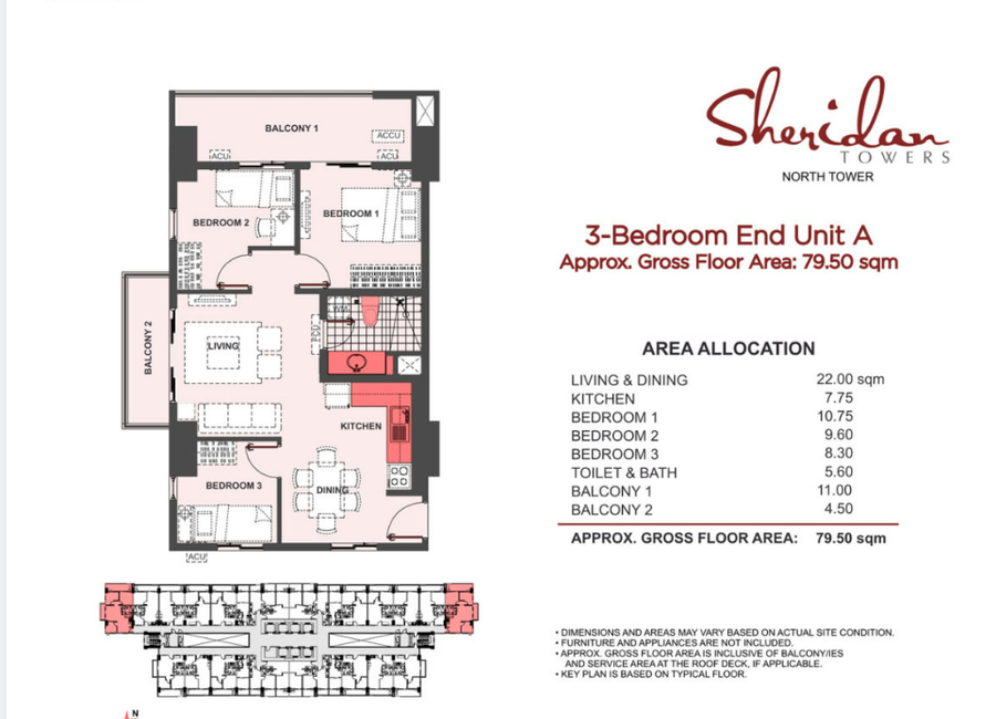 PASALO SALE! SHERIDAN NORTH TOWER - 3BR CORNER UNIT