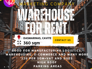 373 sqm 3-phase WAREHOUSE FOR RENT IN DASMARINAS CAVITE