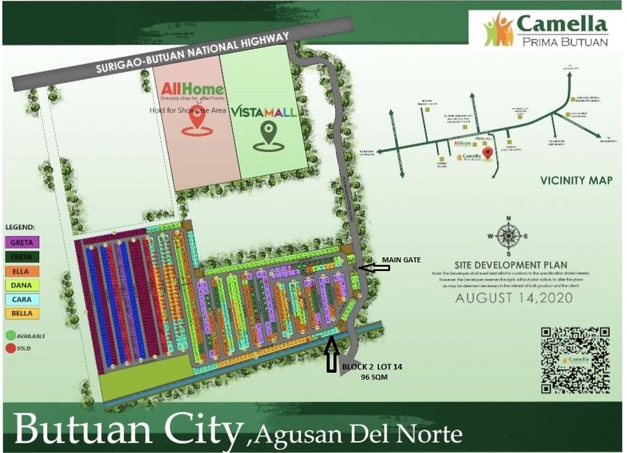 LOT FOR SALE in Camella Prima Butuan with an Area of 96 sqm, Block 2 Lot 14