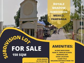 EH- 1066: ! For Sale ! 150 Sqm Subdivision Lot Located at Royale Meadows, Mexico, Pampanga