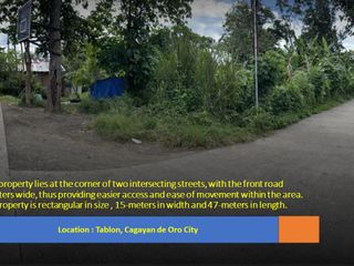 700 sq. meters Corner Lot within Tablon, Cagayan de Oro City
