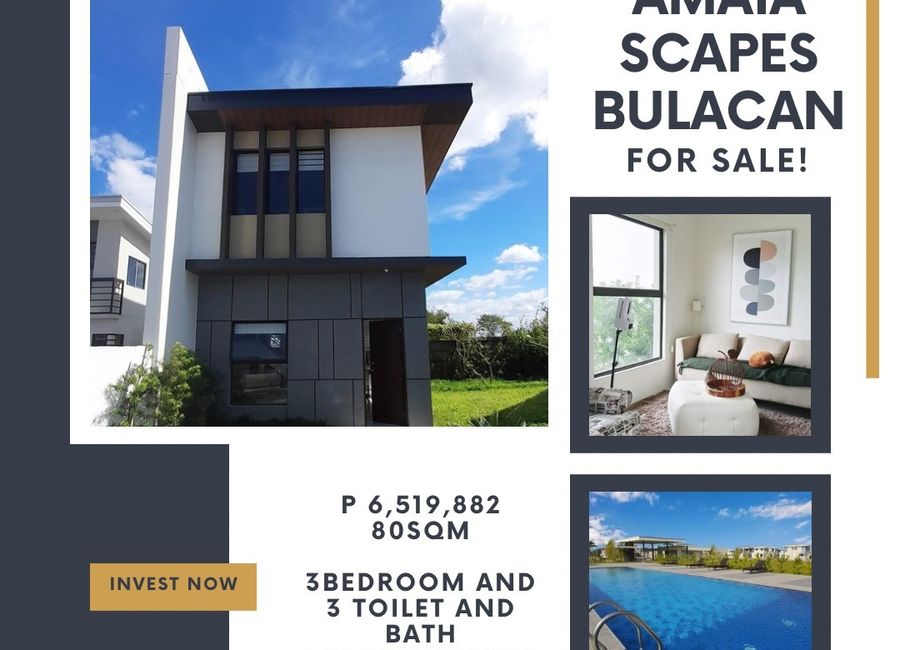Single Detached House and lot for sale in Bulacan near Nlex Amaia Scapes Bulacan