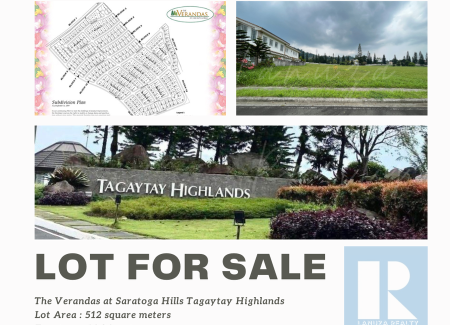 For Sale Lot in The Verandas Tagaytay Highlands, Tanauan, Batangas
