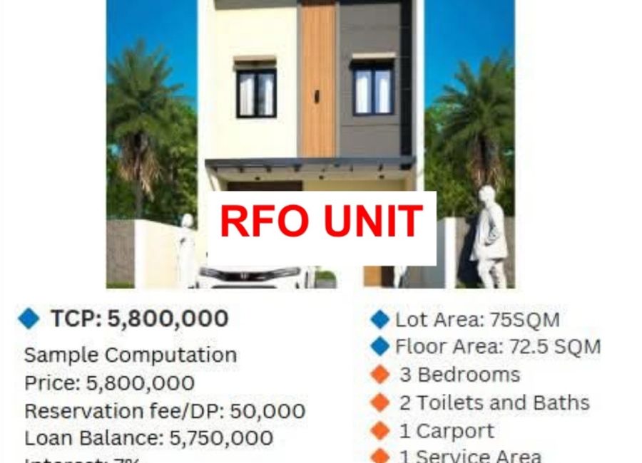 RFO 75 SQM Ruby Two-Storey double Attached