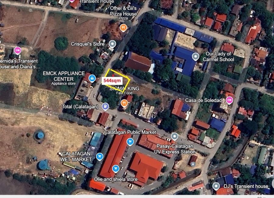 Commercial lot 544sqm Vacant Lot Market area sa Calatagan