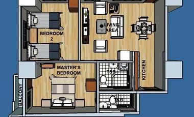 2BR Condo Unit for Sale in Almanza Uno, Las Piñas City at Cityland Two Premier | 68.50sqm