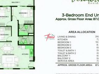 3 Bedroom at Verawood Residences in Taguig for Sale