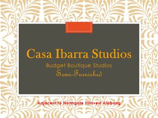 Studio Condo Apartment for Rent in Alabang near Northgate Filinvest