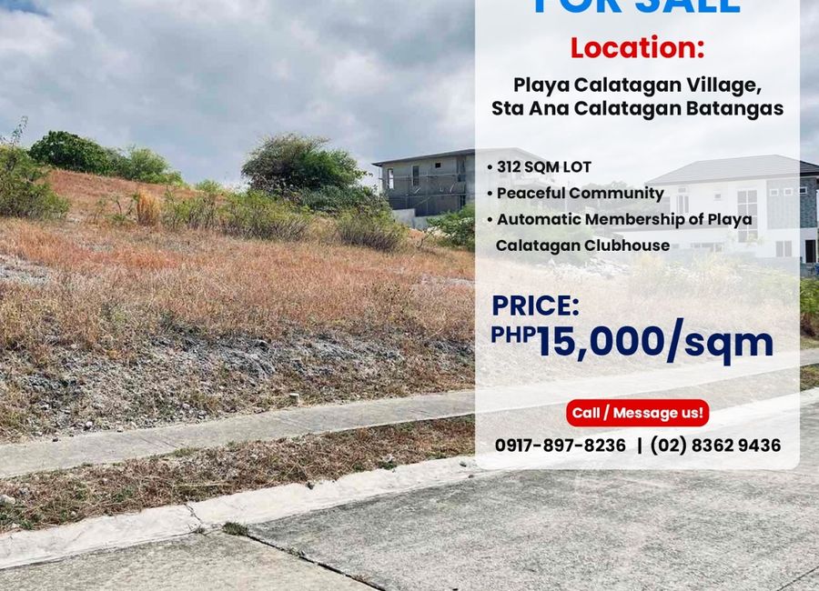 312 sqm Lot for Sale in Playa Calatagan Village, Batangas