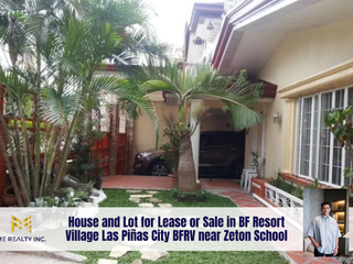 House and Lot for Lease or Sale in BF Resort Village Las Piñas City BFRV near Zeton School
