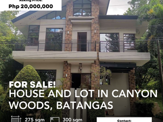 HOUSE AND LOT FOR SALE IN CANYON WOODS, BATANGAS