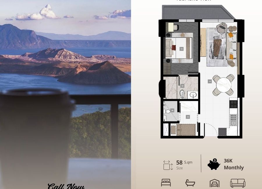 Taal view condo for sale 33k Monthly Only