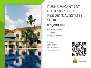 RUSH!!! VACANT LOT- CLUB MOROCCO RESIDENTIAL ESTATES SUBIC