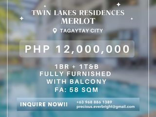 1 BEDROOM FOR SALE IN TWIN LAKES, TAGAYTAY