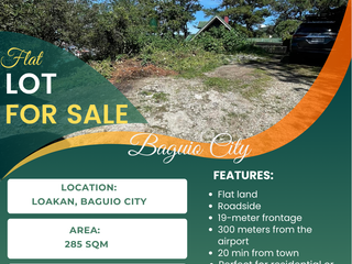 285 Square Meters Flat Lot For Sale in Baguio City