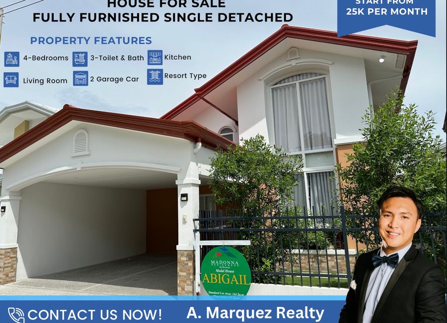 For Sale: Madonna Residences Abigail Model | Single Detached House in San Fernando Pampanga 4 Bedroom with 2 Carport