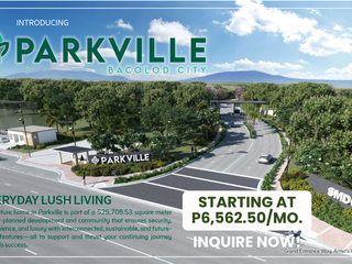 Premium Lot For Sale in Bacolod City, at Parkville by SMDC