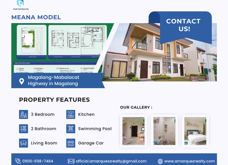For Sale 3 Bedroom Manea Model In Hamana Homes, Magalang Pampamga