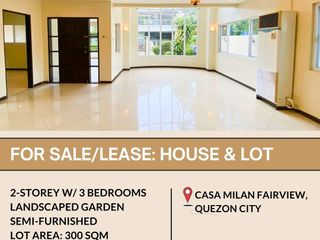 FOR SALE/LEASE House & Lot located in Casa Milan, Fairview, Quezon City