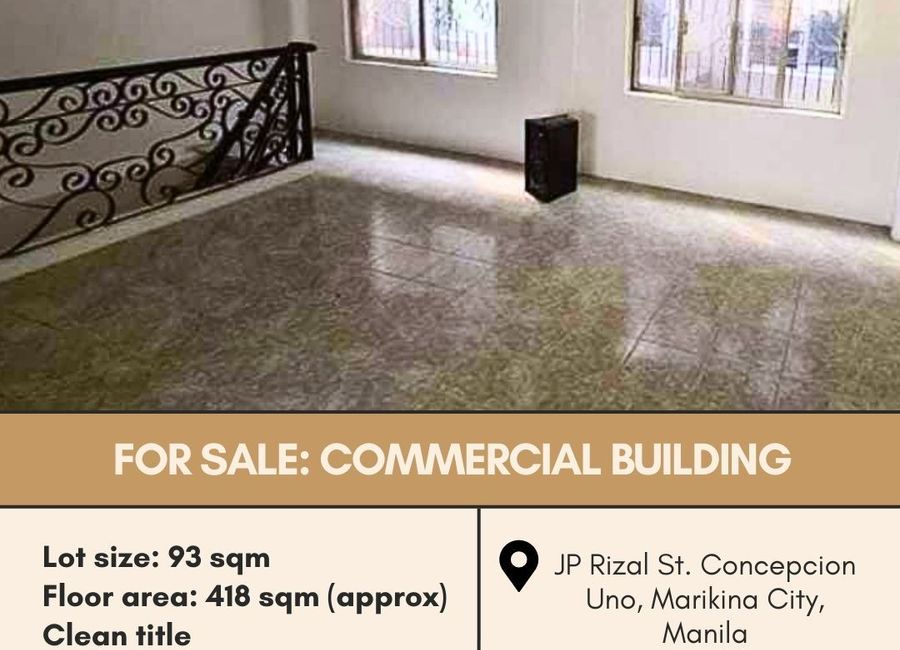For Sale Commercial Bldg. located at Concepcion Uno, Marikina City, Manila