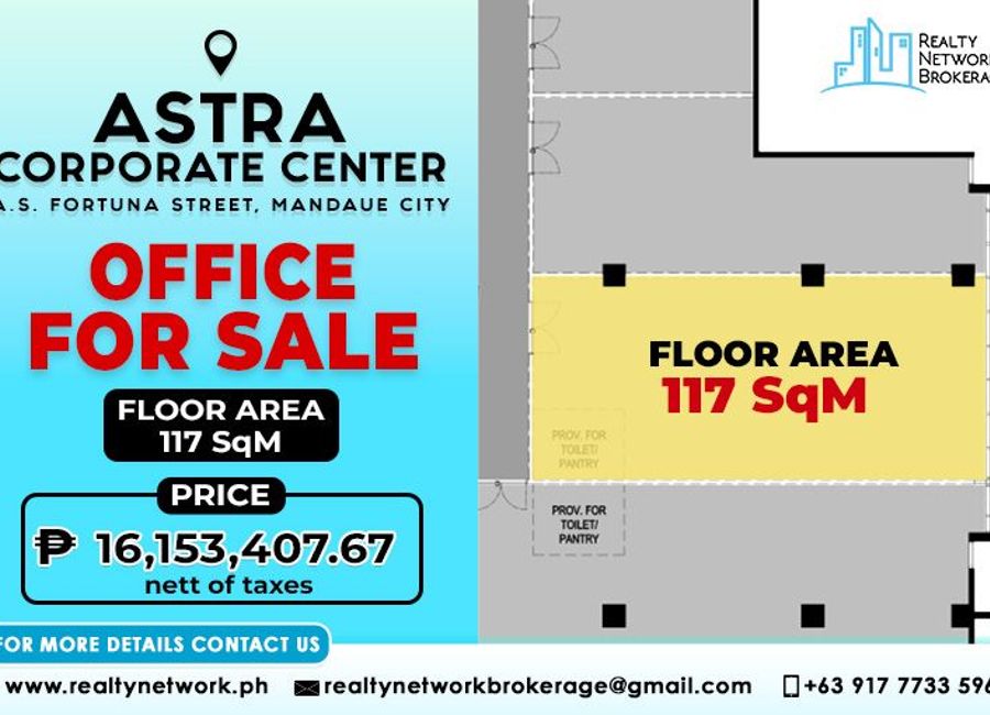 117 SqM Office For Sale in Astra Centre AS Fortuna Mandaue City