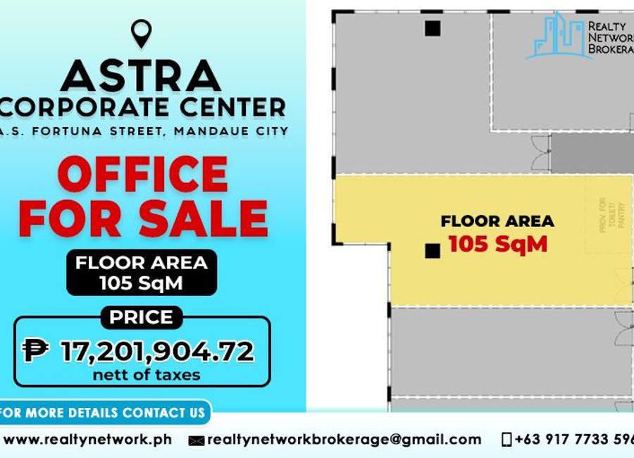 105 SqM Office For Sale in Astra Centre AS Fortuna Mandaue City
