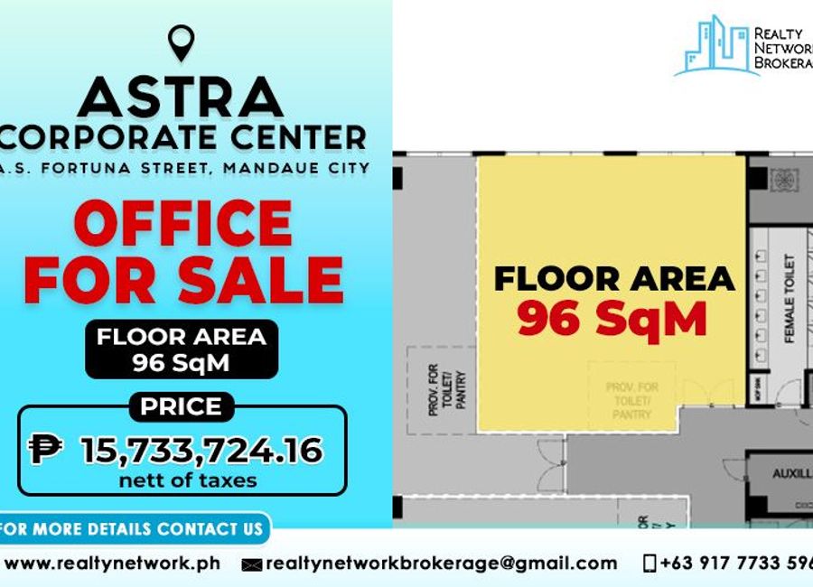 96 SqM Office For Sale in Astra Centre AS Fortuna Mandaue City