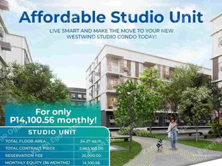 Own a Studio Unit at Westwind, Lancaster New City – Modern Condo Living with Nature-Inspired Amenities and Multiple Financing Options Available!