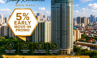 Shang Residences at Wack Wack Luxury Condo, Move-In Ready | Only 5% Down Payment