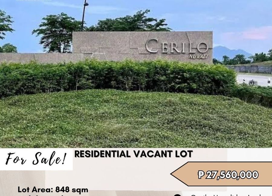 For Sale: Vacant Lot located at Cerilo Nuvali by Ayala Land Premier