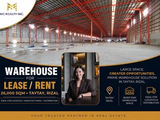 Warehouse for Lease Rent 26,000 sqm in Taytay Rizal