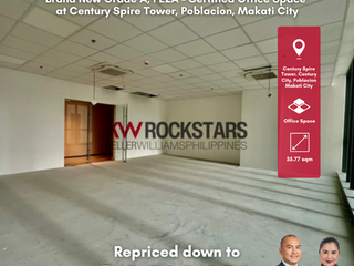 Brand New Grade A, PEZA - Certified 55.77 sqm Office Space For Sale at Century Spire Tower, Century City Poblacion Makati City