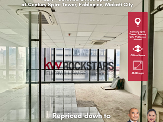 Brand New Grade A, PEZA - Certified 58.05 sqm Office Space For Sale at Century Spire Tower, Century City Poblacion Makati City