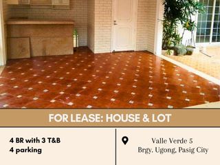 For Lease: House & Lot located at Valle Verde 5 Brgy. Ugong,pasig City