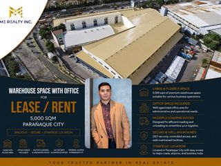 Warehouse Space with Office for Lease Rent 5,000 sqm in Parañaque City