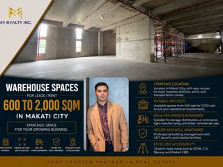 Warehouse Spaces for Lease Rent 600 to 2,000 sqm in Makati City