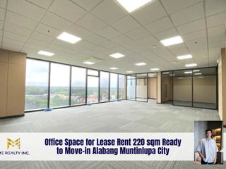 Office Space for Lease Rent 220 sqm Ready to Move-in Alabang Muntinlupa City