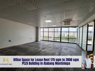 Office Space for Lease Rent 170 sqm to 2000 sqm PEZA Building in Alabang Muntinlupa