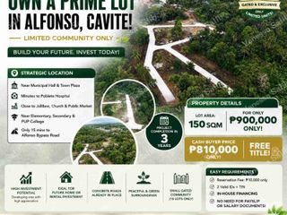 FREE TITLE - PINAKAMURA NA LOTE SA ALFONSO CAVITE!