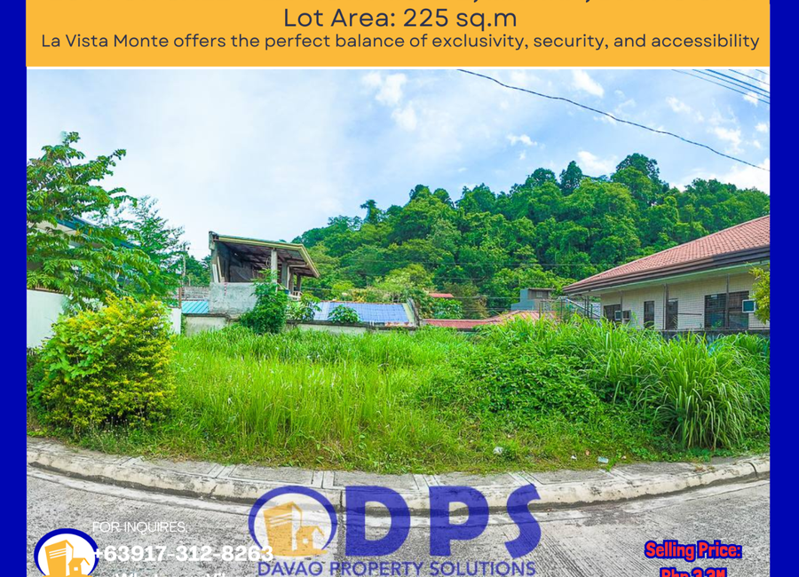 225sqm Lot for Sale in La Vista Monte, Matina, Davao City