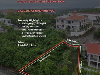 Rare Residential Lot For Sale Alta Vista 491 Sqm