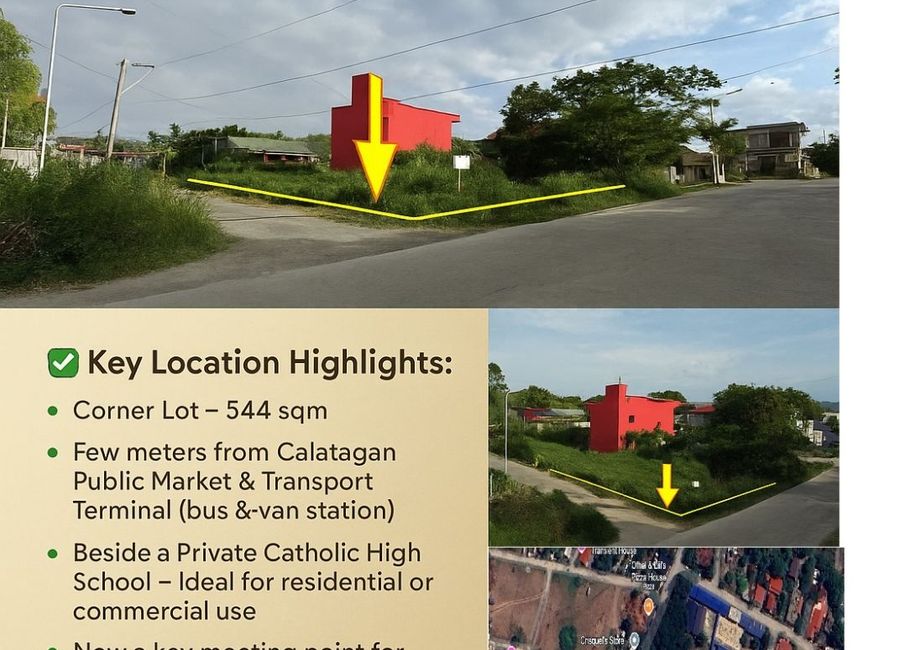 Calatagan commercial lot at market area 544 sqm corner location