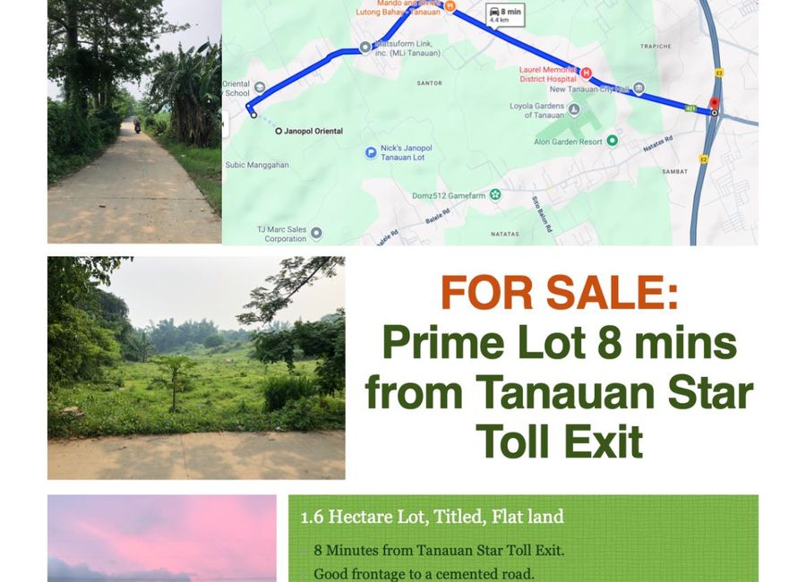 Tanauan Prime Lot 8 mins from Star Toll