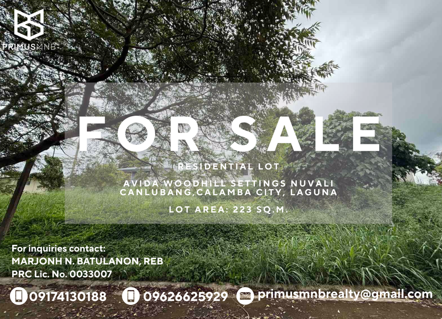 Lot For Sale in Avida Woodhill Settings Nuvali