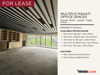 FOR LEASE: Multiple Makati Office Spaces