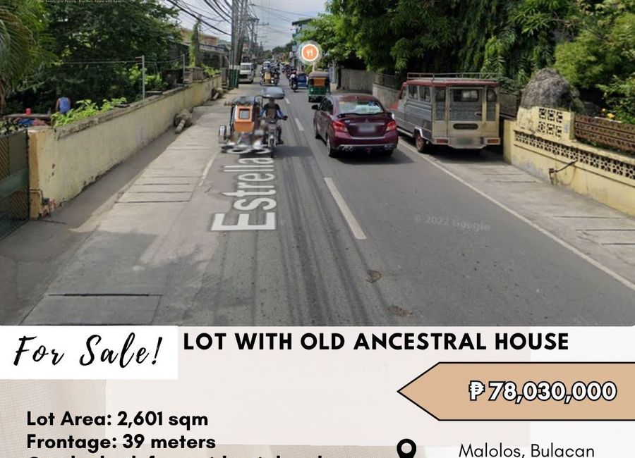 FOR SALE Lot with Old Ancestral House located at Malolos, Bulacan