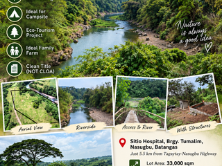 3.3 Riverside Farm Land  at Tumalim Nasugbu Clean title with spring water at the property