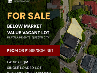 RUSH SALE! Below Zonal Value Prime Lot in Ayala Heights, Brgy. Matandang Balara, Quezon City