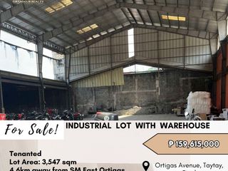 FOR SALE Industrial Lot with Warehouse located at Ortigas Avenue, Taytay, Rizal