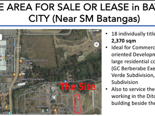PRIME COMMERCIAL LOTS FOR SALE/LEASE IN BATANGAS CITY